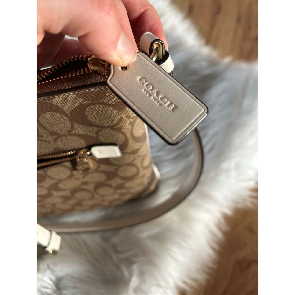 Coach C1554 Rowan File Bag Khaki Chalk Signature Canvas crossbody - Picture 7 of 9